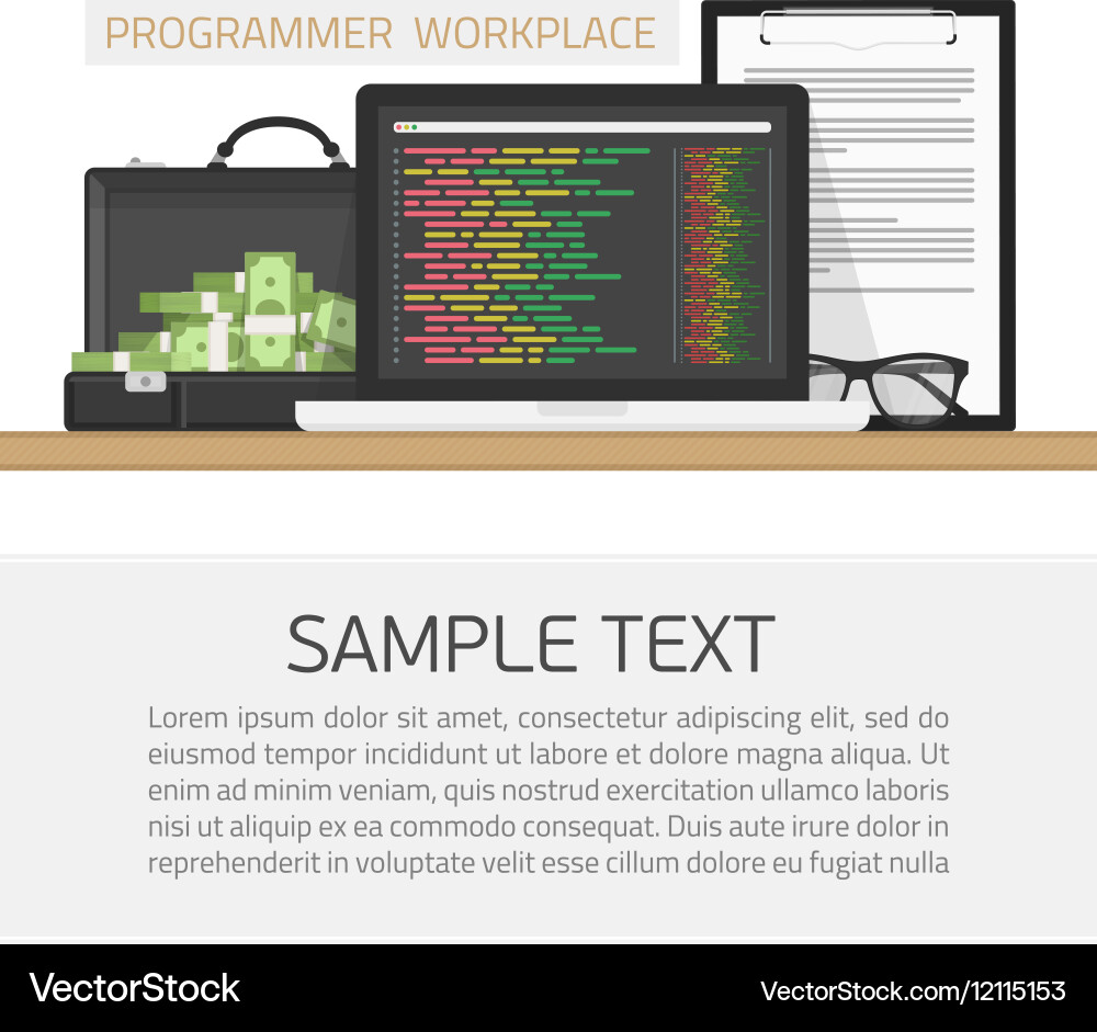 Programmer workplace concept vector image