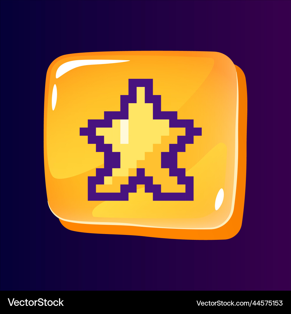 Rate mark glossy ui button with pixelated color Rate mark glossy ui button with pixelated color vector image