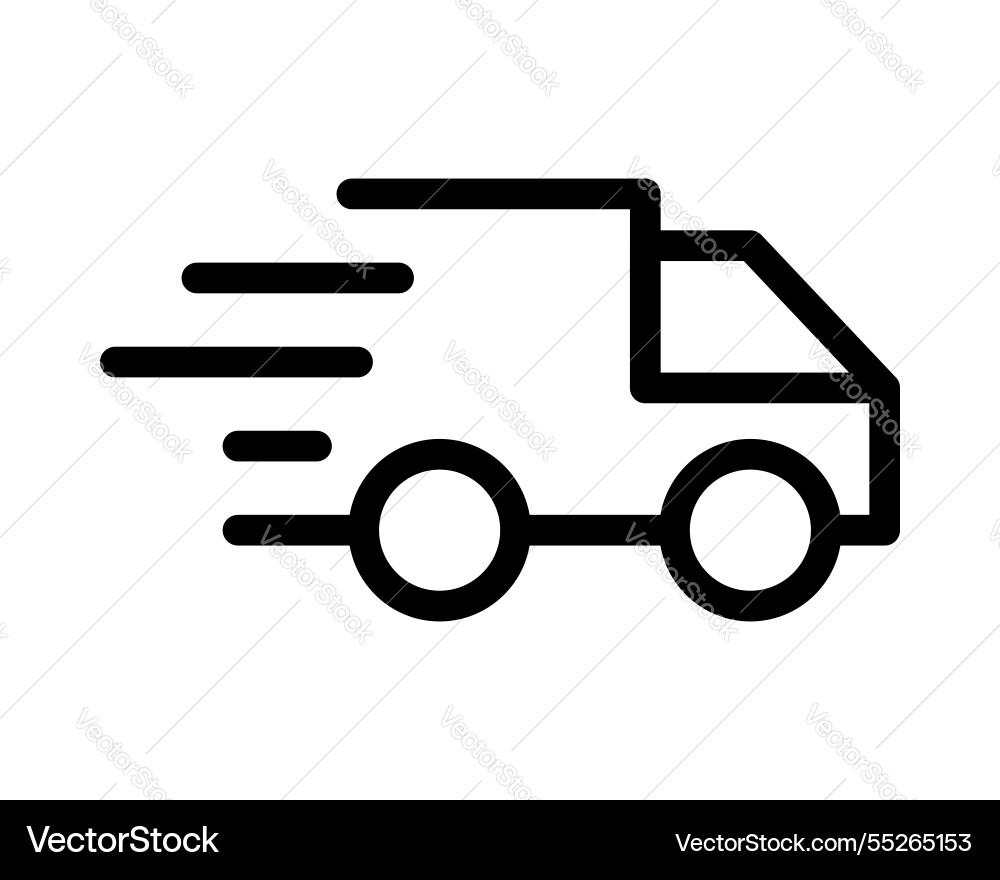 Schnelle Lieferung LKW-Symbol kühn minimalistische Linie Kunst Vektorbild