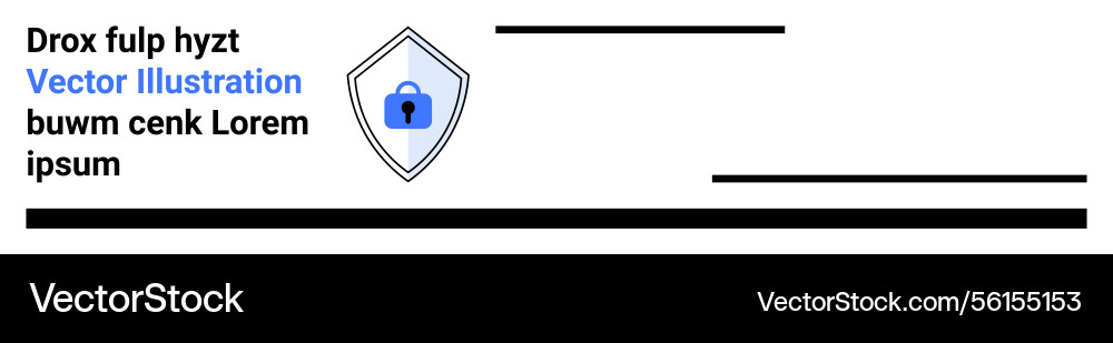 Secure shield with lock emblem and simple text Secure shield with lock emblem and simple text Vector Image