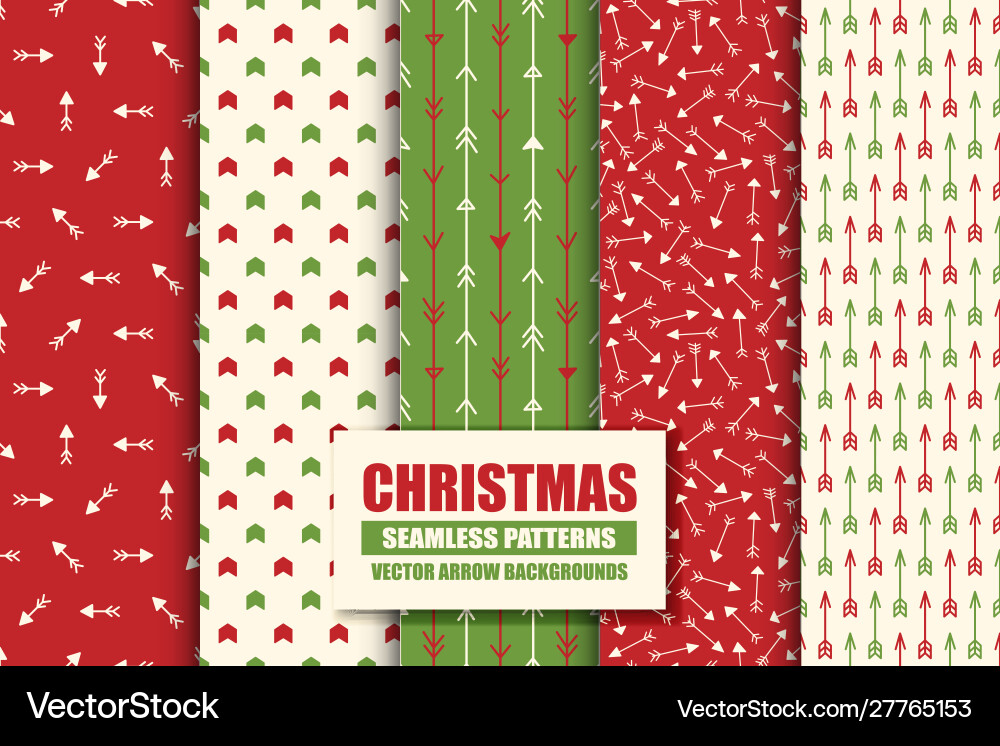 Set colorful seamless geometric arrow patterns Set colorful seamless geometric arrow patterns vector image