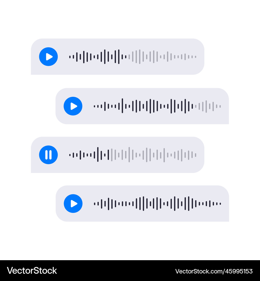 Voice messages ui mail message interface Voice messages ui mail message interface vector image