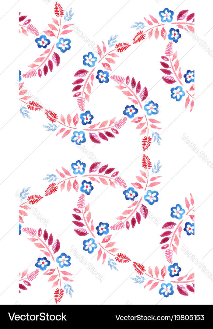 Watercolor Floral Seamless Pattern Vector Image