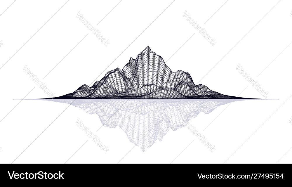 Abstract mesh landscape data visualization vector image