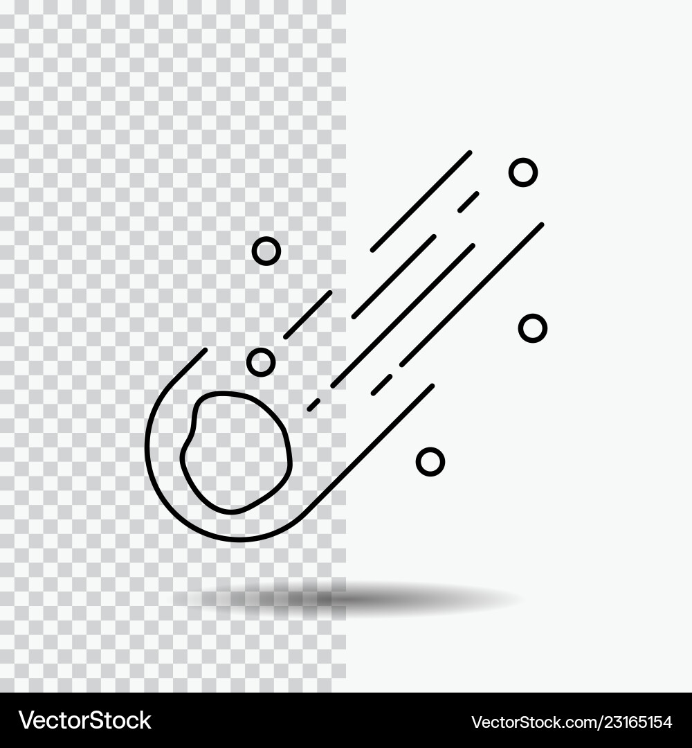 Asteroid astronomy meteor space comet line icon Vector Image