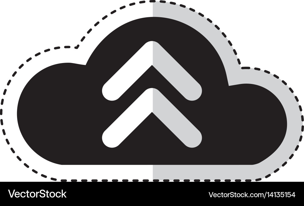 Cloud computing with arrow upload isolated icon vector image