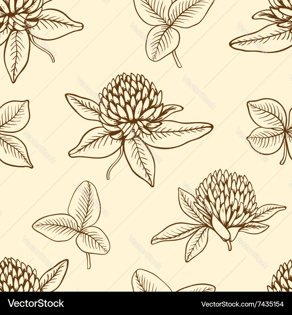 Decorative seamless pattern with clover Vector Image