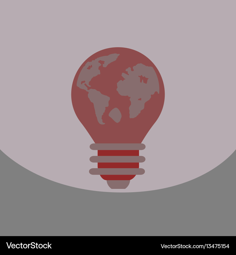 Light save planet on ecology style lamp with map Light save planet on ecology style lamp with map Vector Image