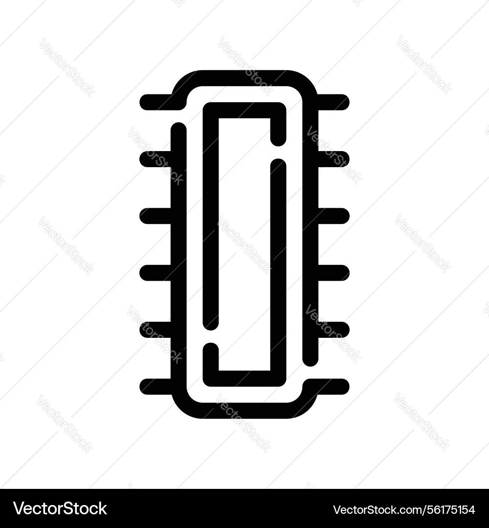 Line icon depicting a computer processing chip Vector Image