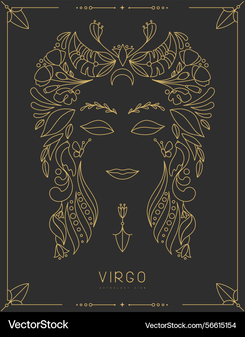 Magic card with astrology virgo zodiac sign Vector Image