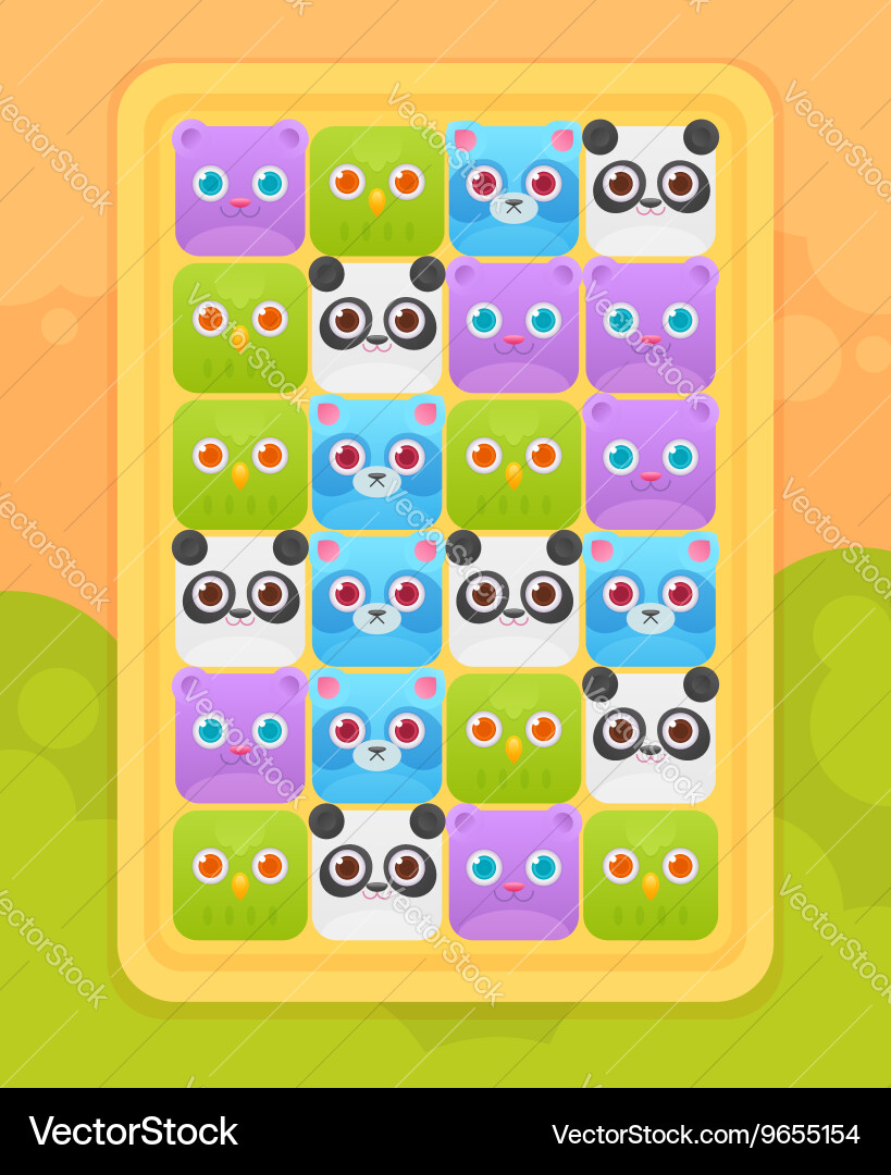 Mobile Match-3 Game UI vector image