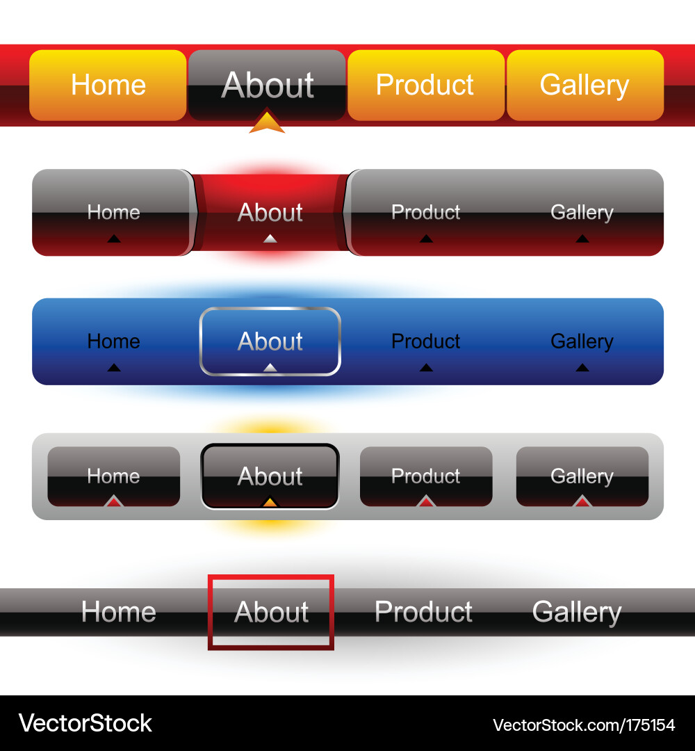 Modern Website Buttons vector image