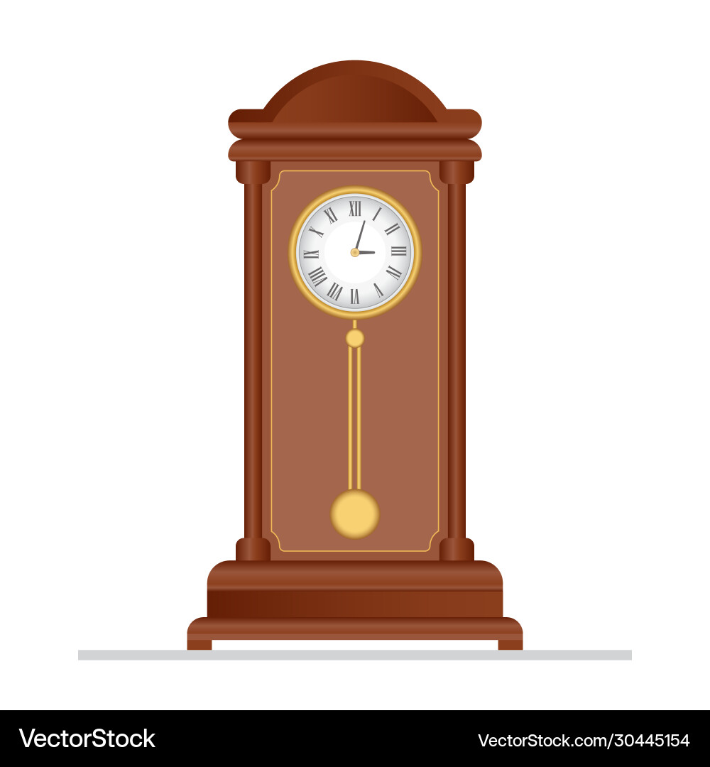 Old retro clock with pendulum Vector Image
