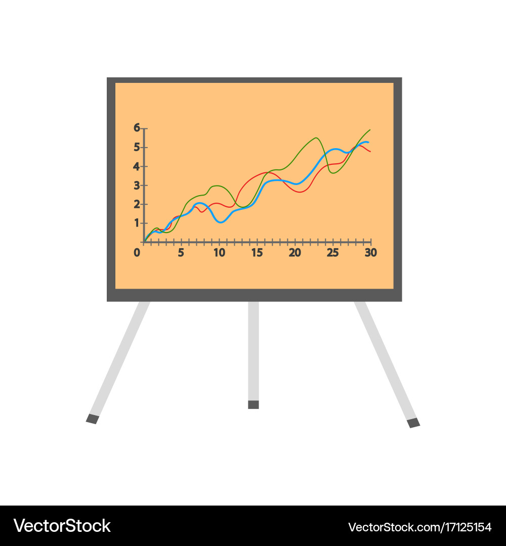 Presentation screen with stock lines isolated Vector Image