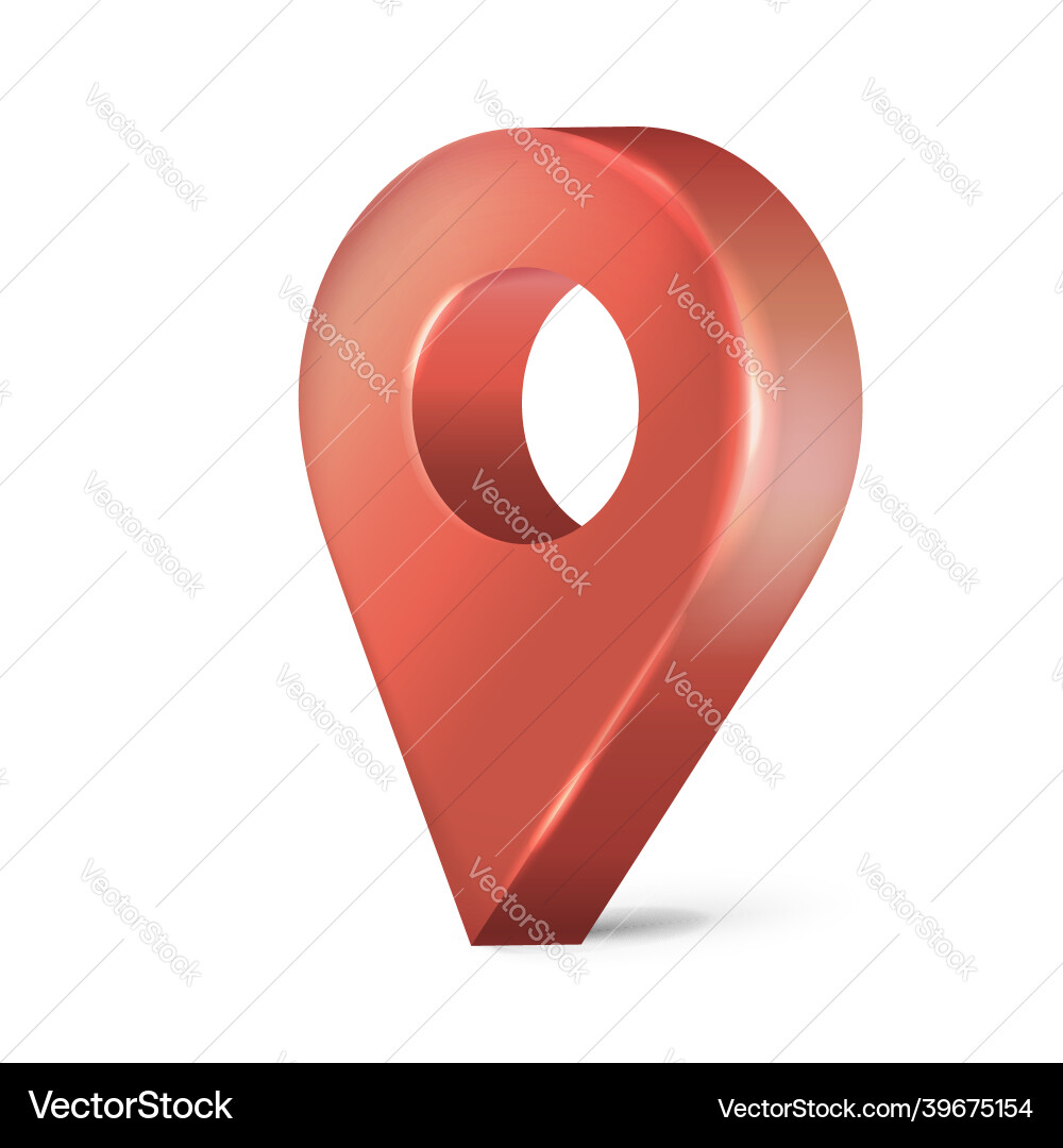 Realistic detailed 3d red map pointer pin symbol Realistic detailed 3d red map pointer pin symbol Vector Image