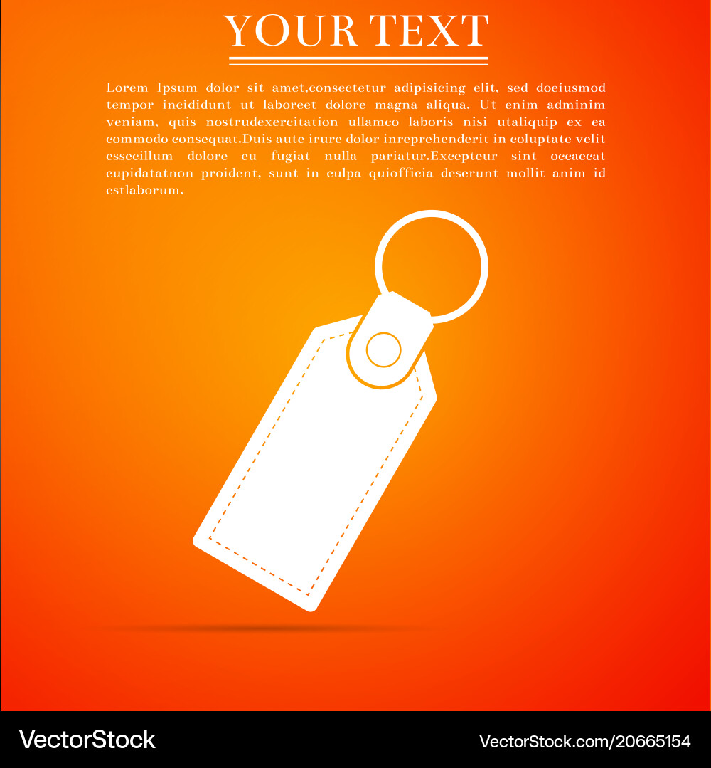 Rectangular key chain with ring for icon vector image