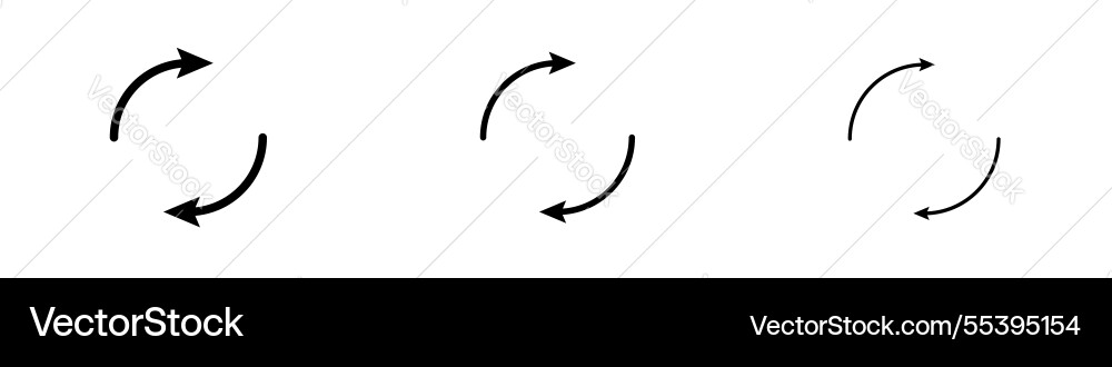 Recycle icons in three different stroke lines Vector Image