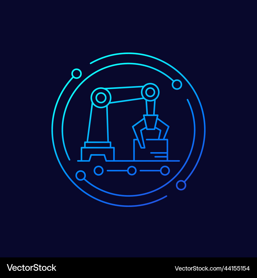 Robotic assembly line automation icon Vector Image