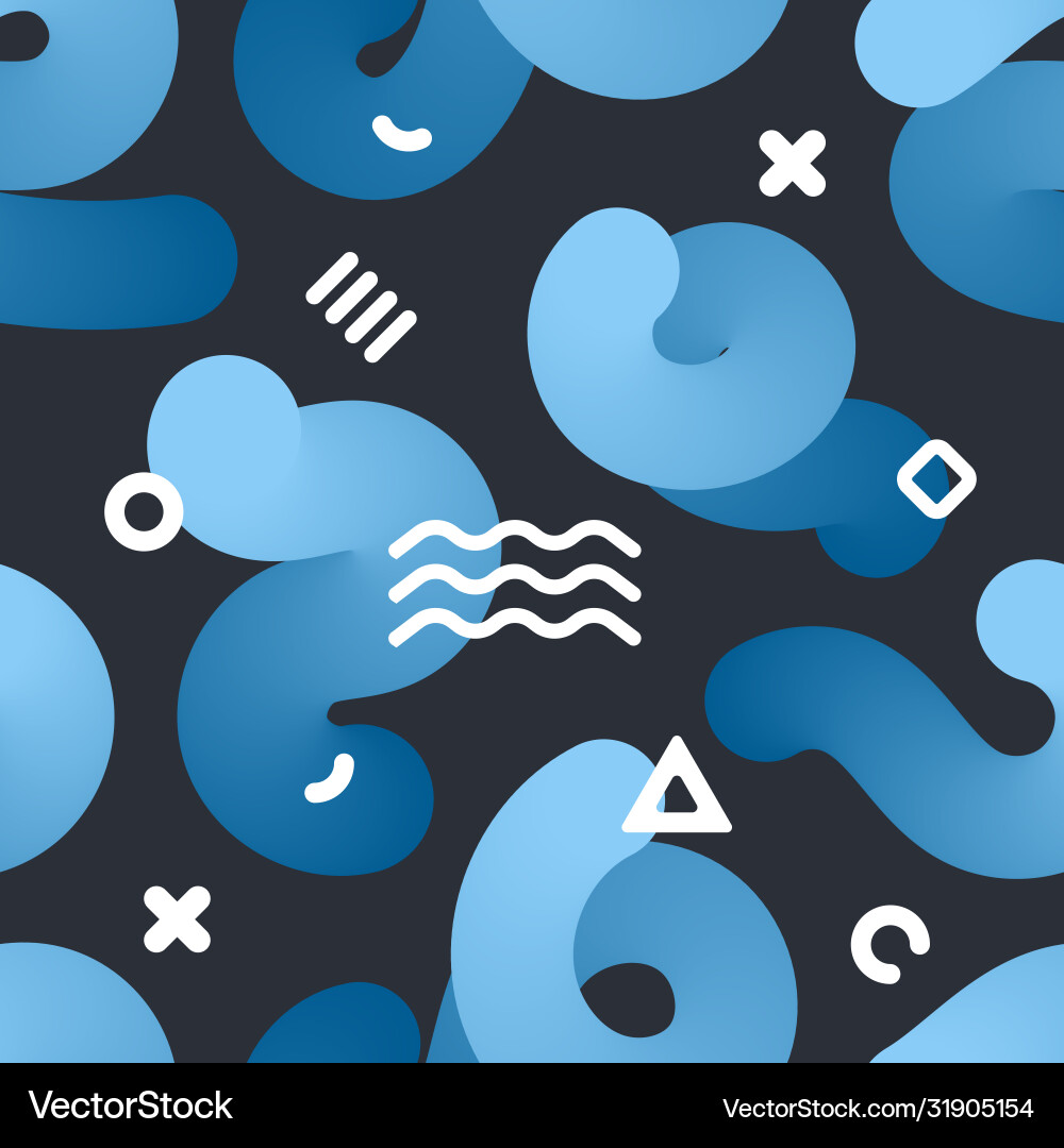 Seamless endless pattern with fluid colorful vector image