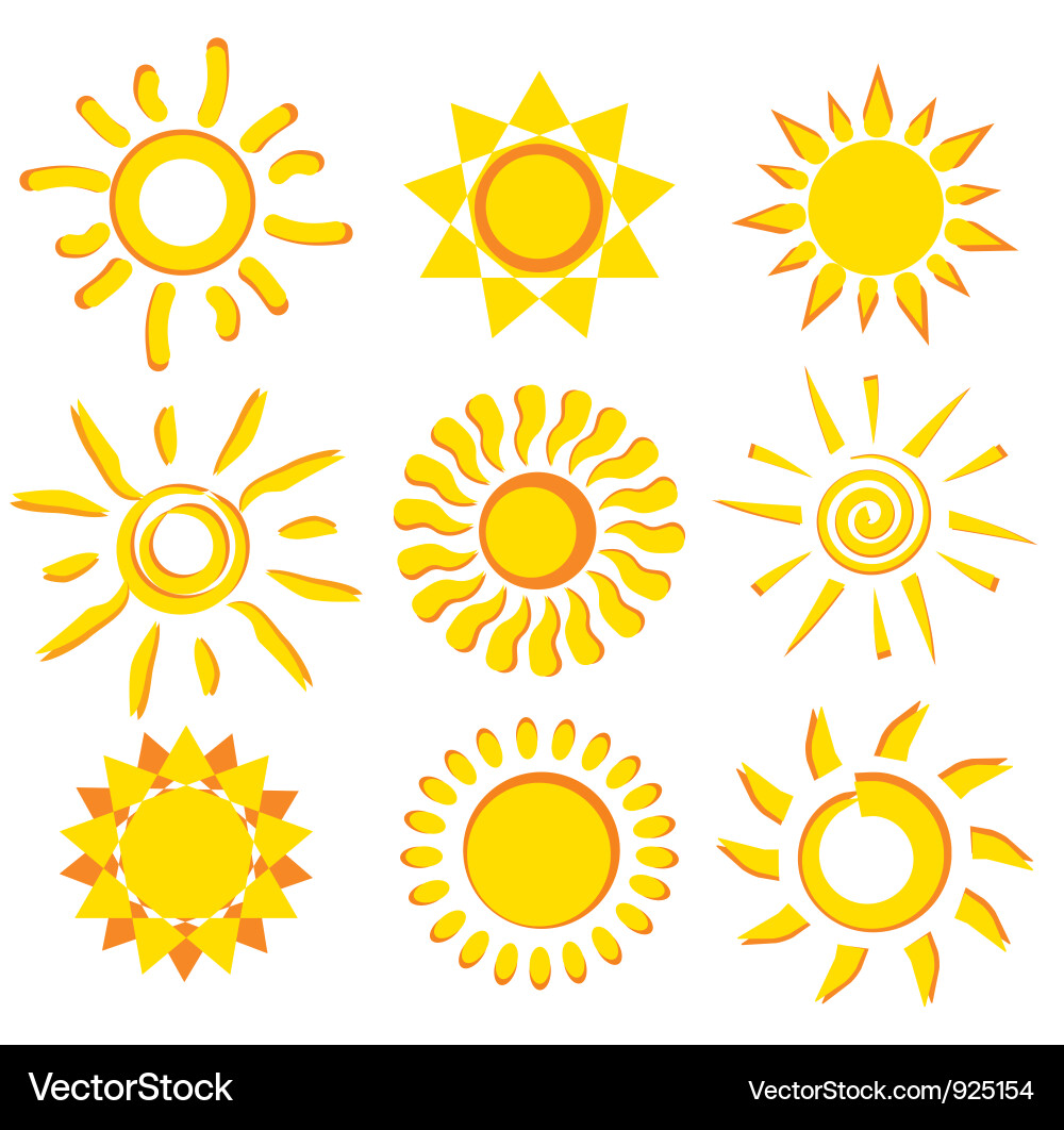 Sun Symbol Collection vector image