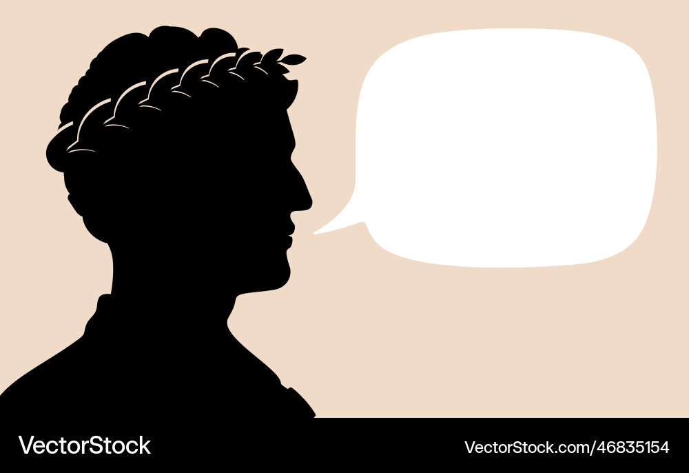 Talking caesar with empty text bubble black Vector Image