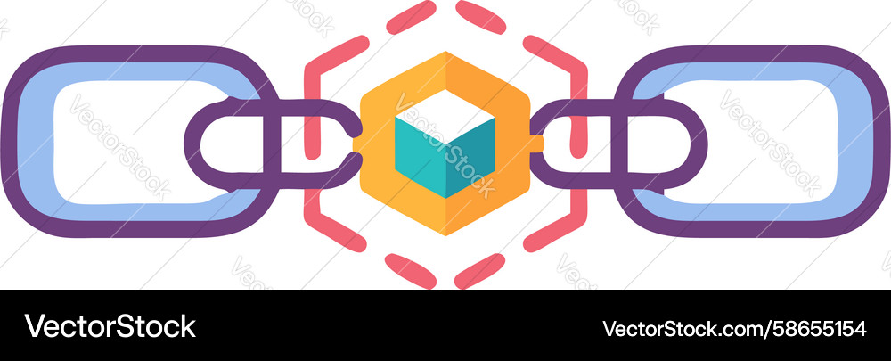 Vr headset with blockchain network icon for web3 Vector Image