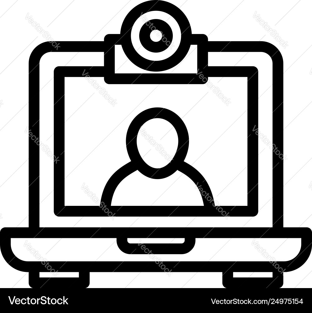 Web-Cam-Chat-Symbol Kontur Stil Web-Cam-Chat-Symbol Kontur Stil vektorbild