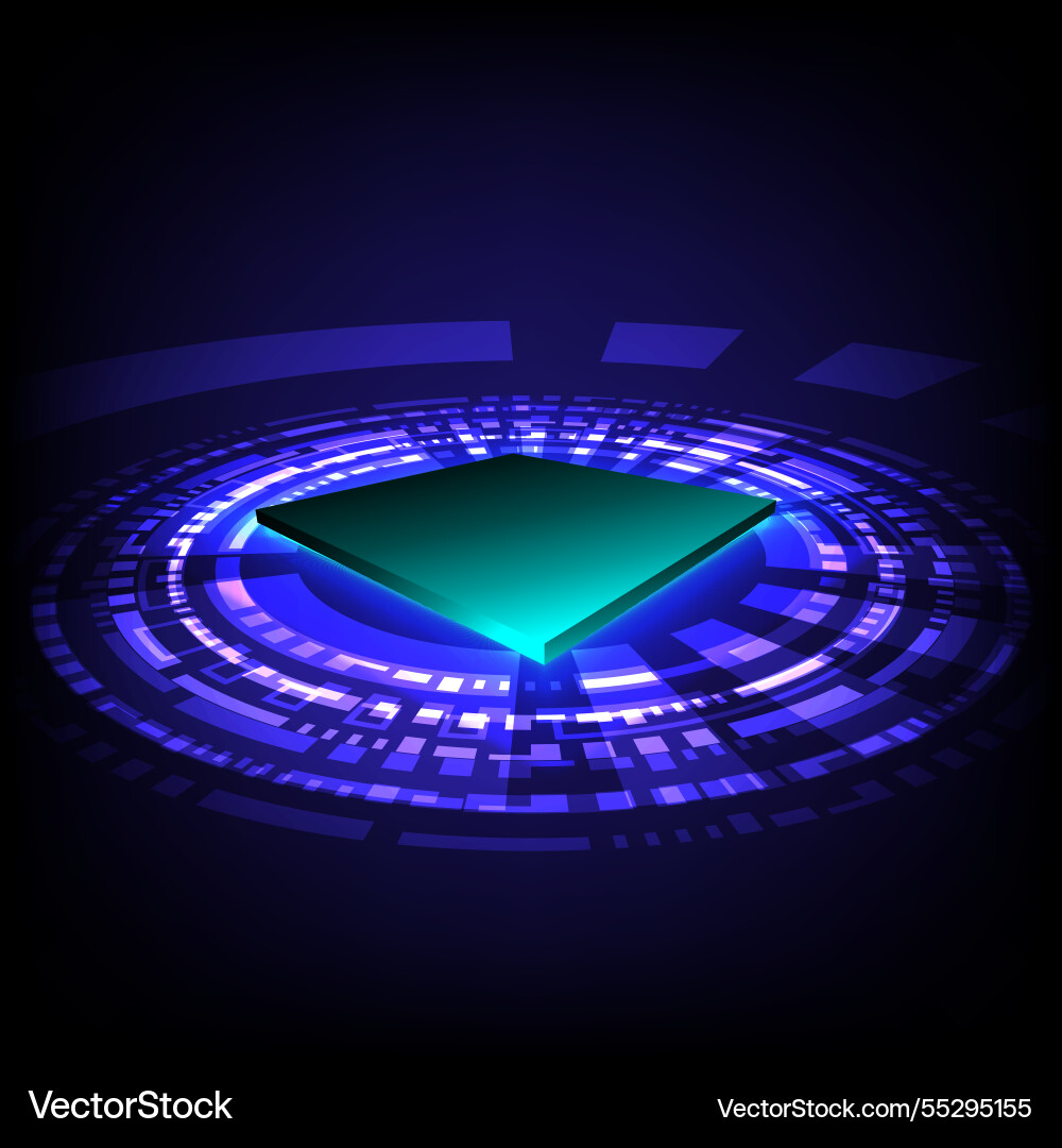 Abstract background with microchip innovation vector image