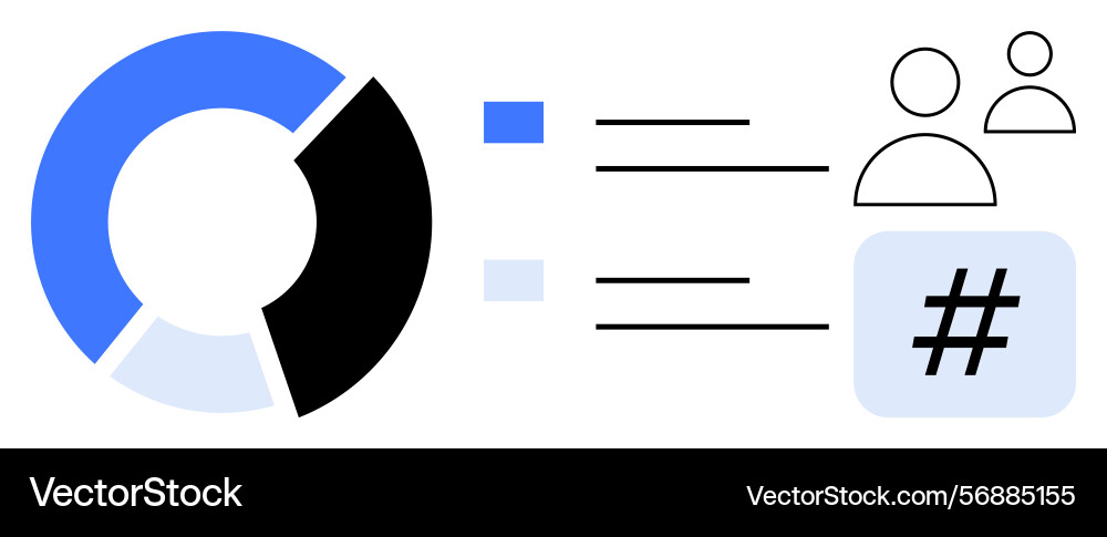 Circular chart with data connections and group Vector Image