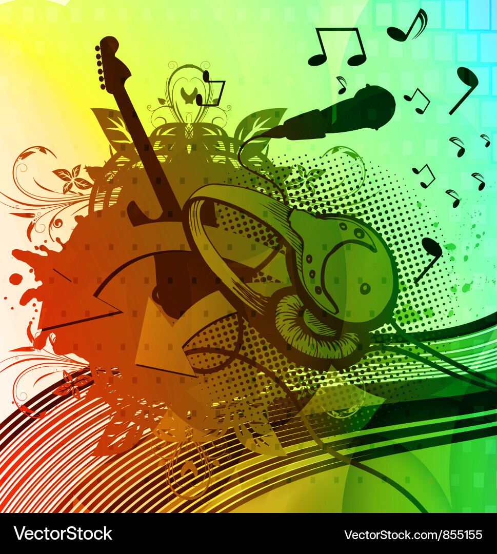 Colorful grunge concert poster Vector Image