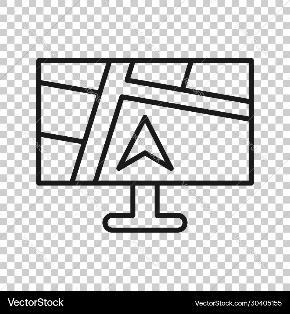 Computer navigation icon in flat style monitor Computer navigation icon in flat style monitor vector image