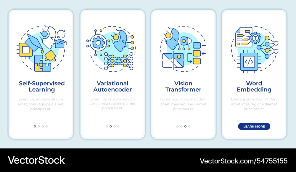 Concept of generative ai onboarding mobile app Concept of generative ai onboarding mobile app vector image