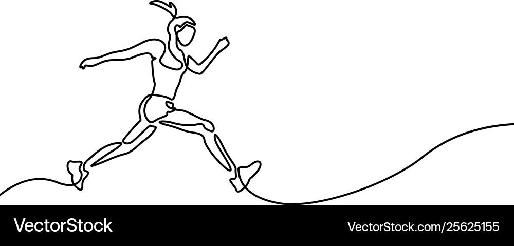 Continuous Line Runner vector image