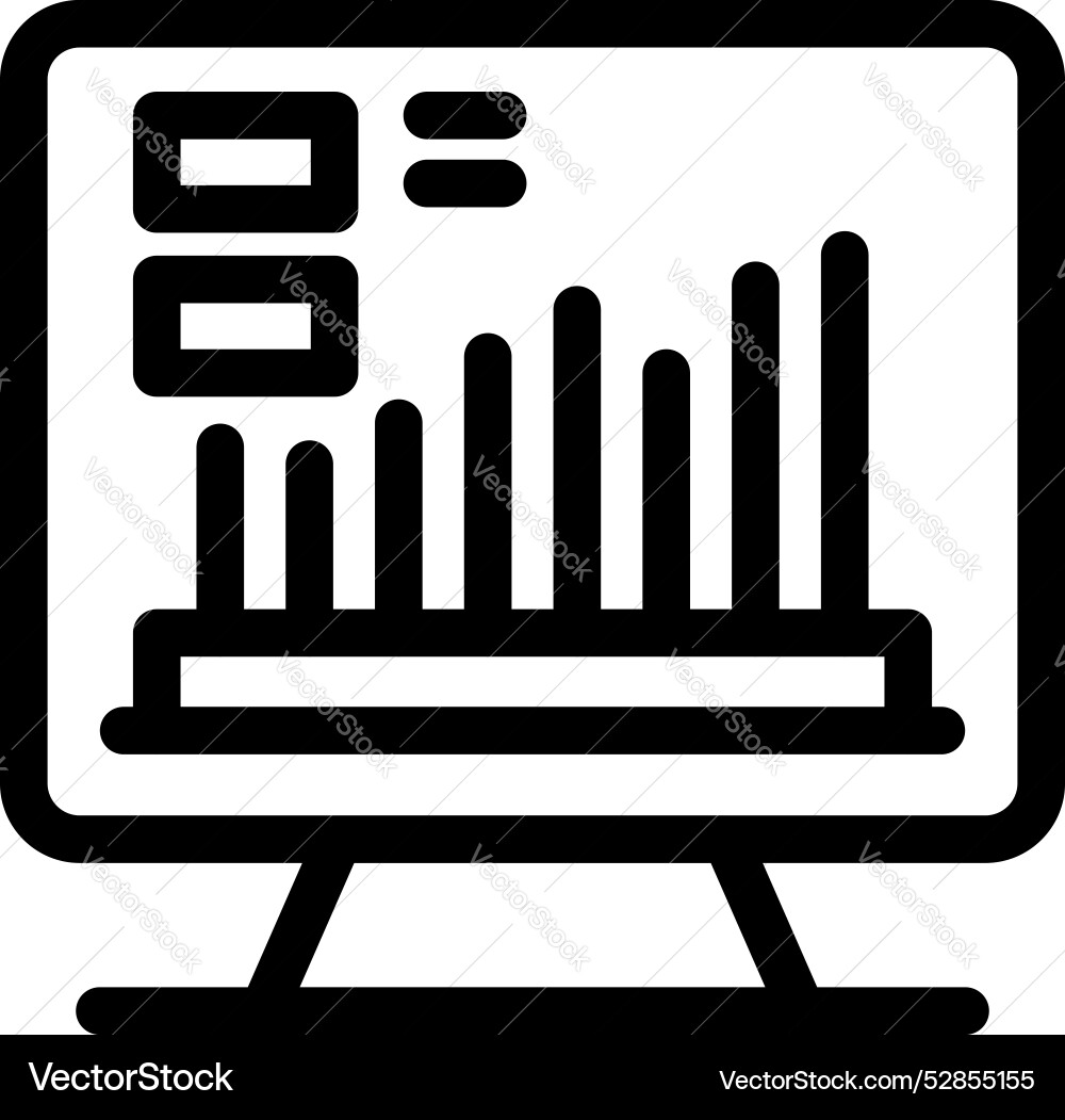 Desktop-Computer mit statistischem Diagramm Desktop-Computer mit statistischem Diagramm vektorbild
