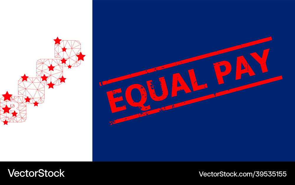 Equal pay textured seal and bitcoin blockchain Equal pay textured seal and bitcoin blockchain vector image
