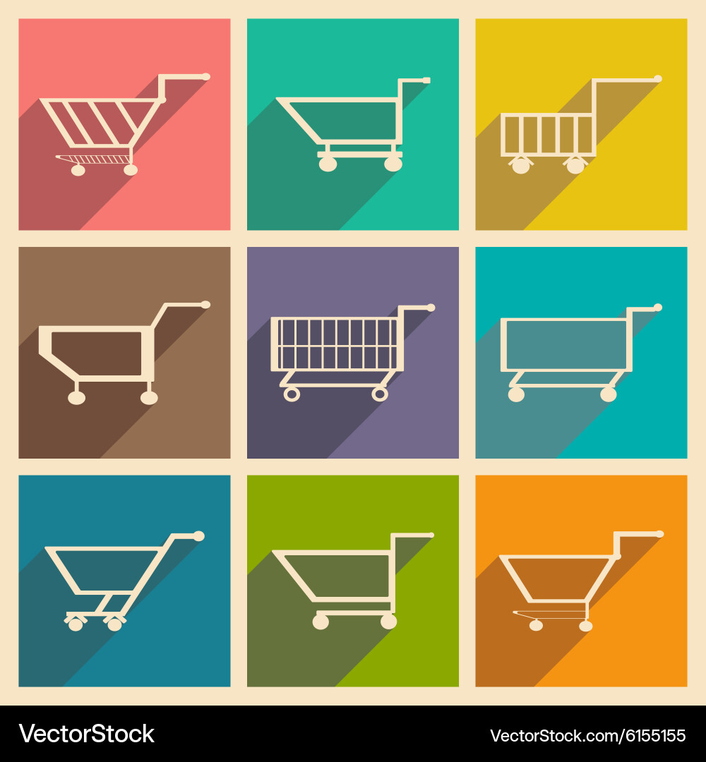 Flat with shadow concept and mobile application Vector Image