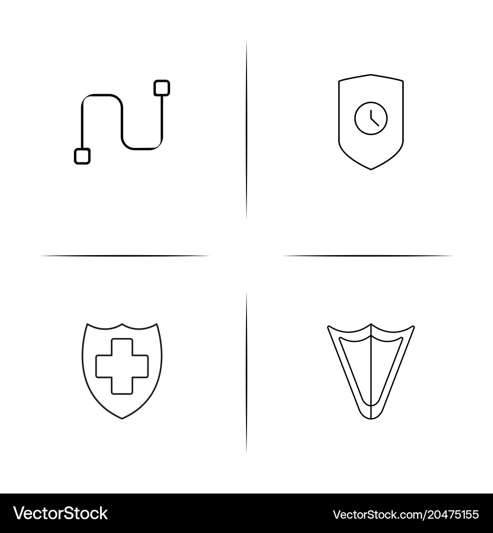 Internet security simple linear icons set Vector Image