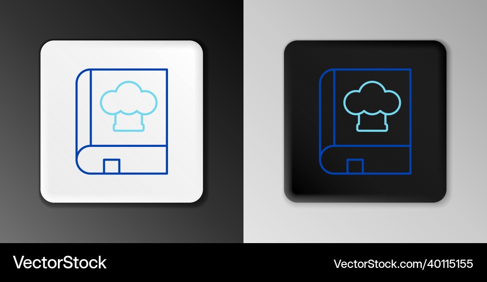 Line cookbook icon isolated on grey background Line cookbook icon isolated on grey background vector image