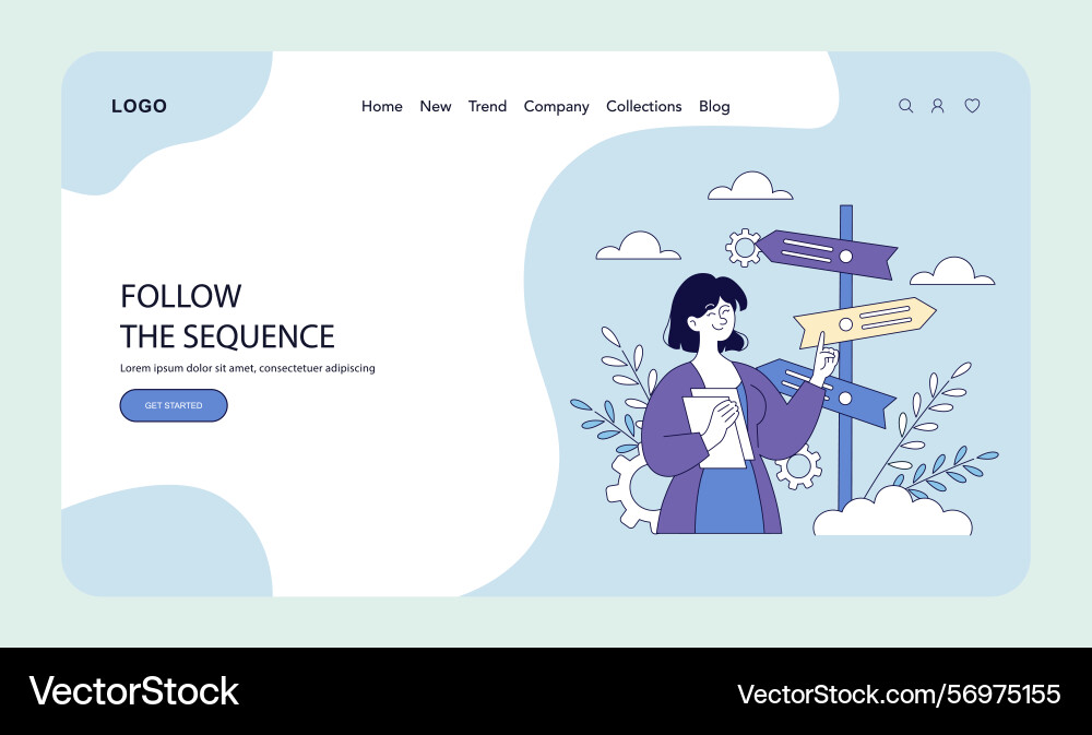 Navigating your choices follow the sequence Navigating your choices follow the sequence vector image