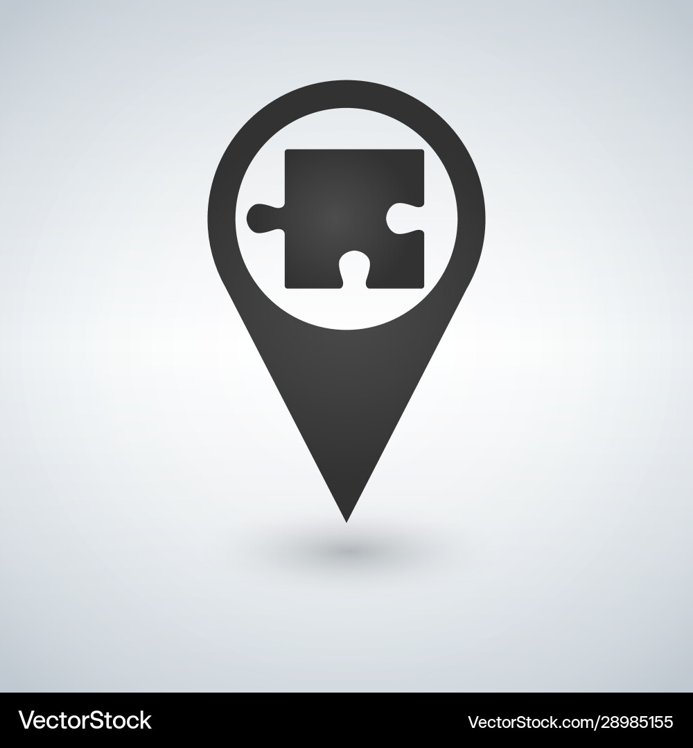 Puzzle icon white and black web pointer vector image