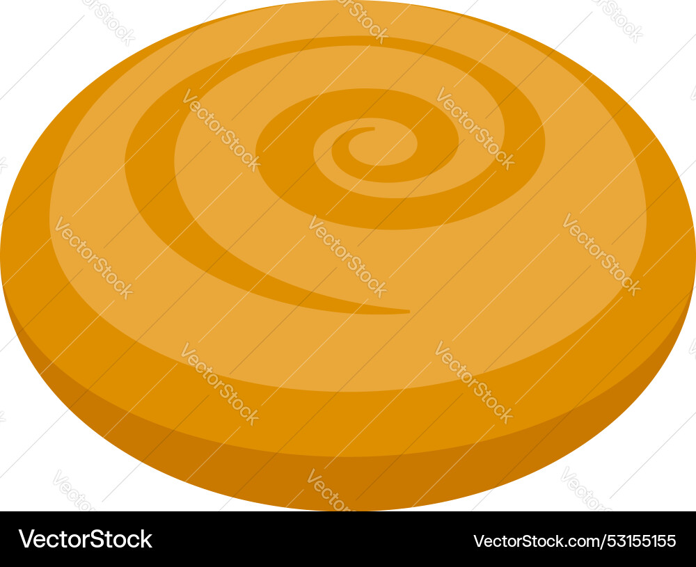 Round bun with swirl pattern for breakfast Round bun with swirl pattern for breakfast vector image