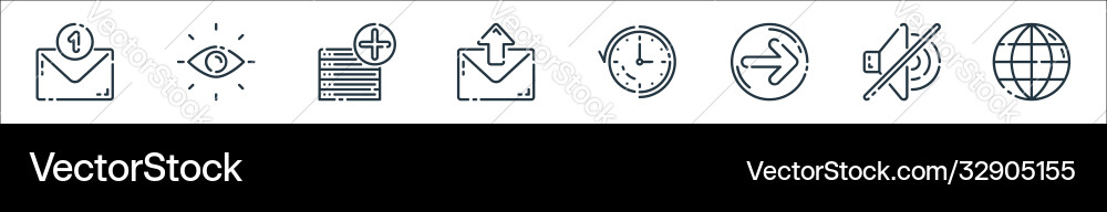 User interface line icons linear set quality vector image