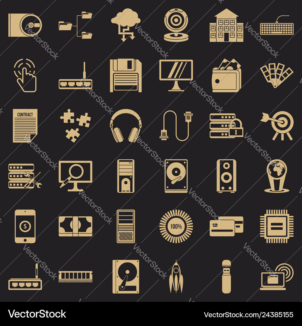 Web Development Icons - Simple Set Vector Image