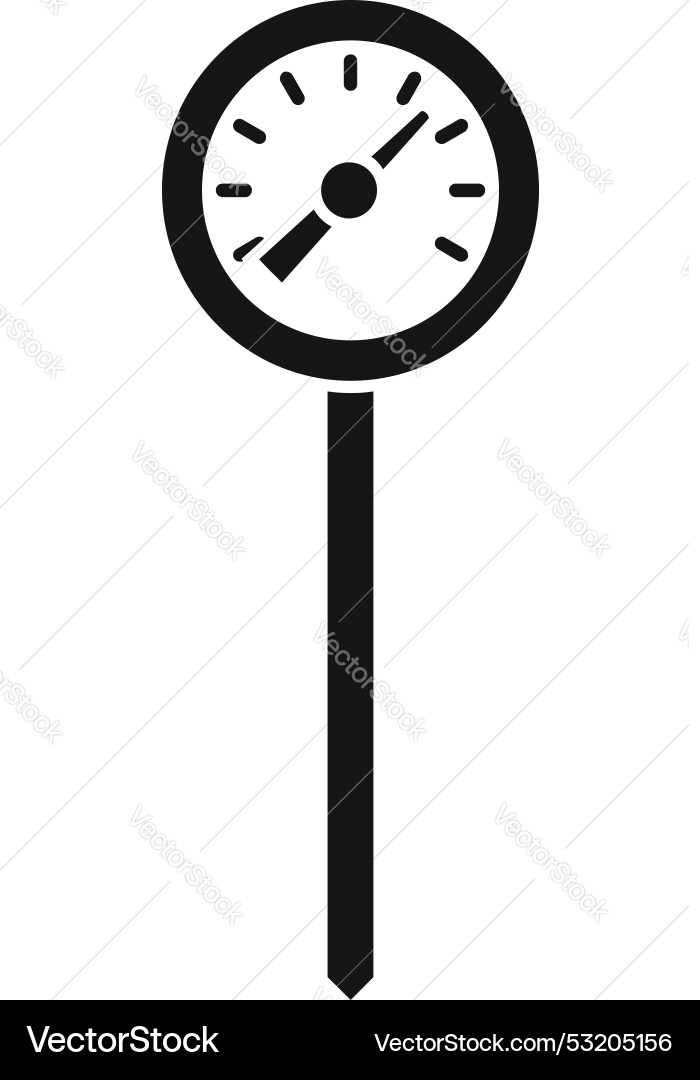 Analog thermometer with round display showing Analog thermometer with round display showing vector image