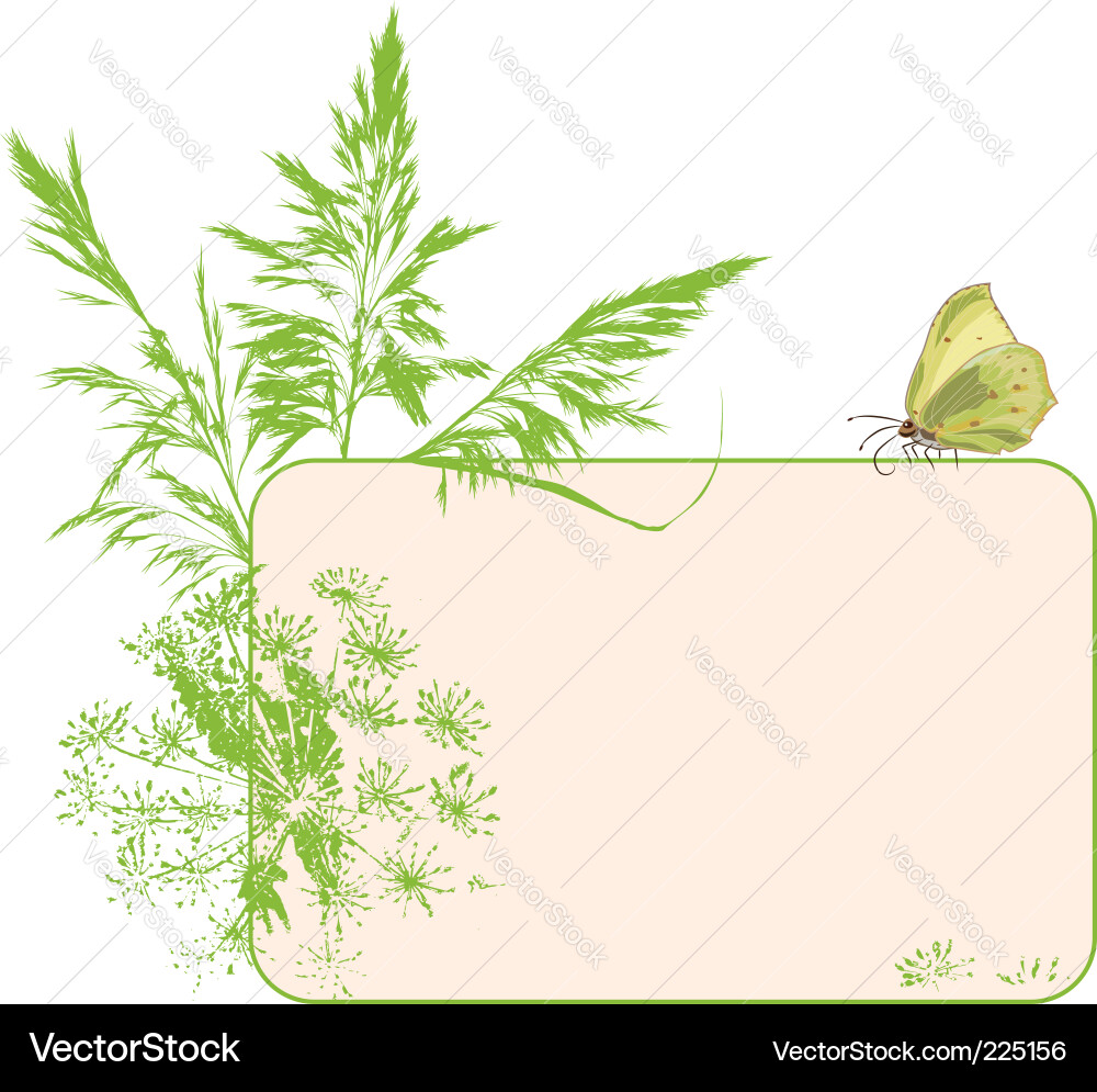 Butterfly and Grass Background Vector Image