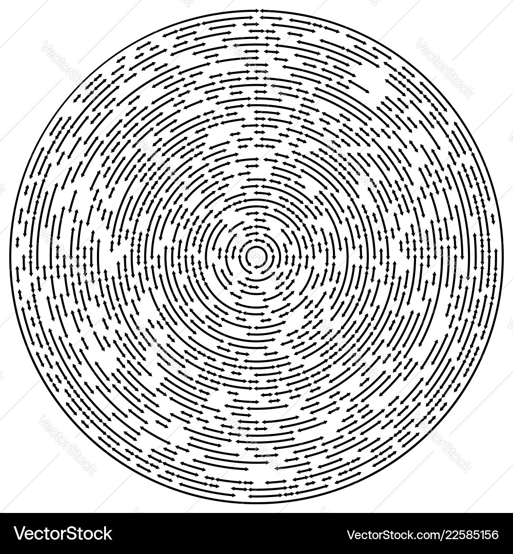 Circular concentric arrows cyclic cycle Circular concentric arrows cyclic cycle vector image