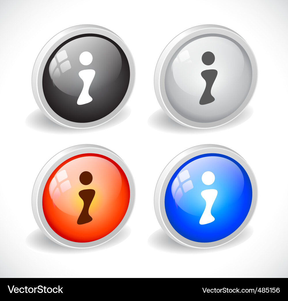 Color 3d buttons for web Vector Image