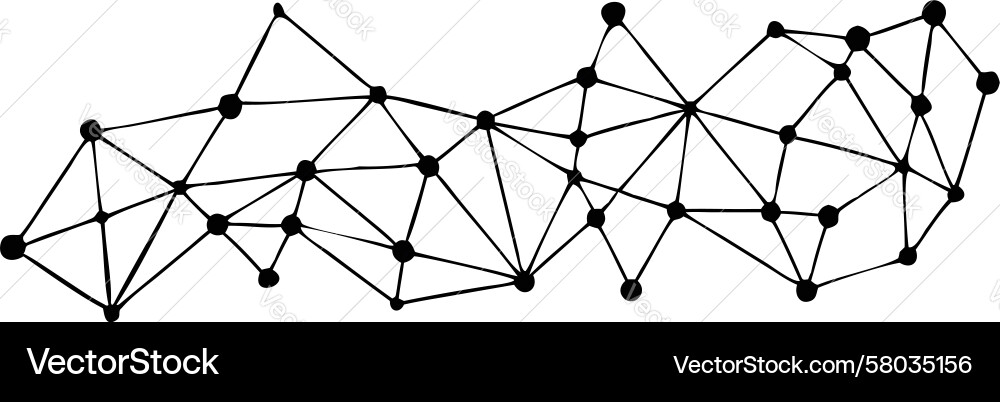 Connected Node System Vector Image