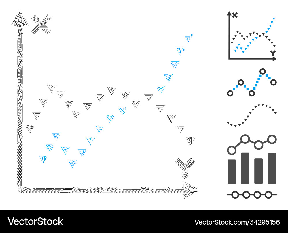 Dash mosaic dotted functions plot icon Dash mosaic dotted functions plot icon vector image