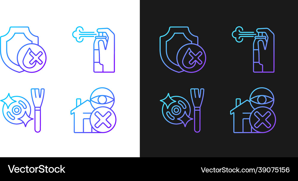 Drone guide gradient manual label icons set Drone guide gradient manual label icons set Vector Image